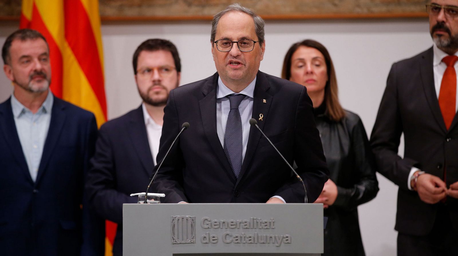 Torra pide un pleno del Parlament mañana para rechazar su inhabilitación