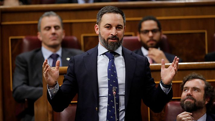 Telediario 1 - Abascal a Sánchez: "Votaremos no a esta investidura clandestina, a esta traición navideña"