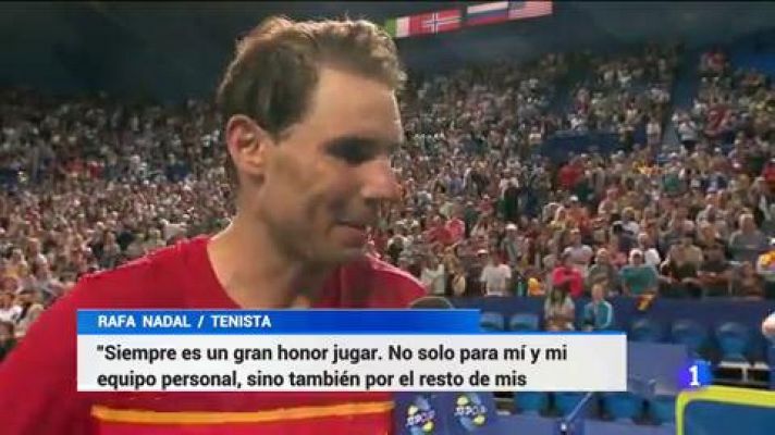 Telediario 1 - España comienza con victoria en la ATP Cup