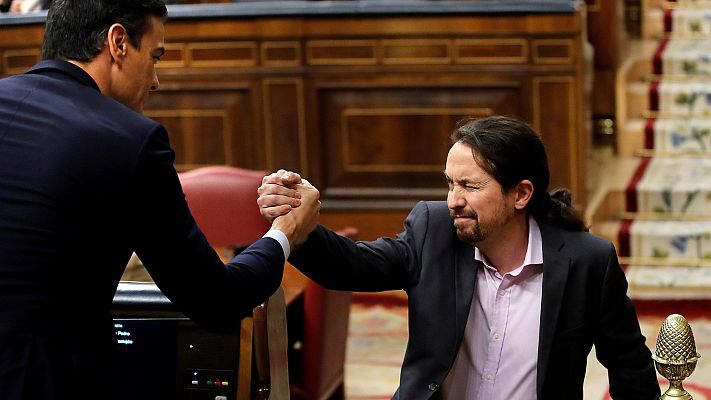 Iglesias, a Sánchez en el debate de investidura: "Sí se puede, adelante presidente"