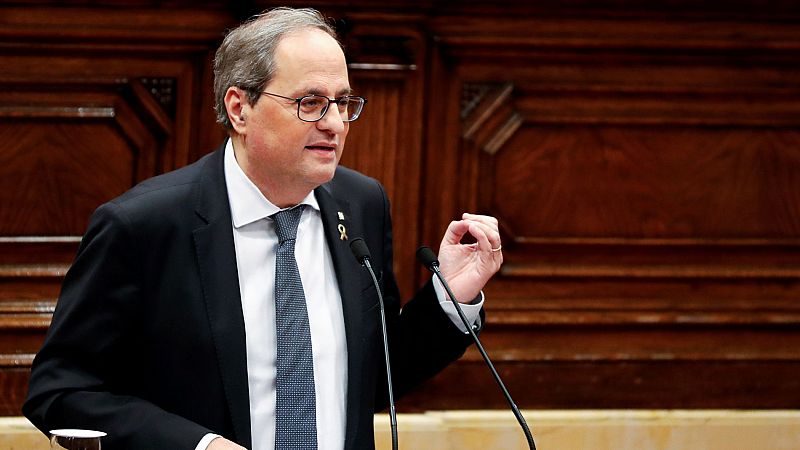 Torra asegura ante el Parlament tras la inhabilitación de la Junta Electoral que "ha llegado la hora de plantarse"