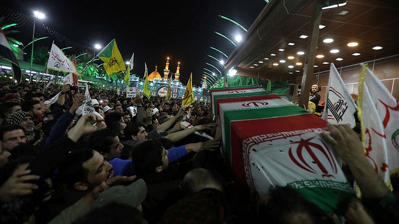 Multitudinario funeral del general Soleimani en Irak