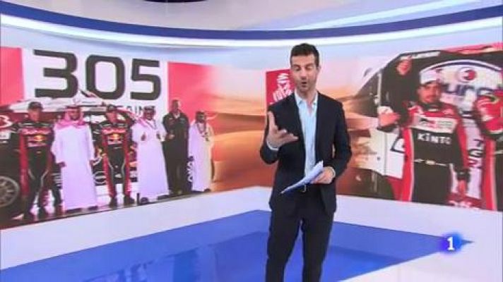 Telediario 1 - Carlos Sainz y Fernando Alonso, estrellas en el podio de Dakar