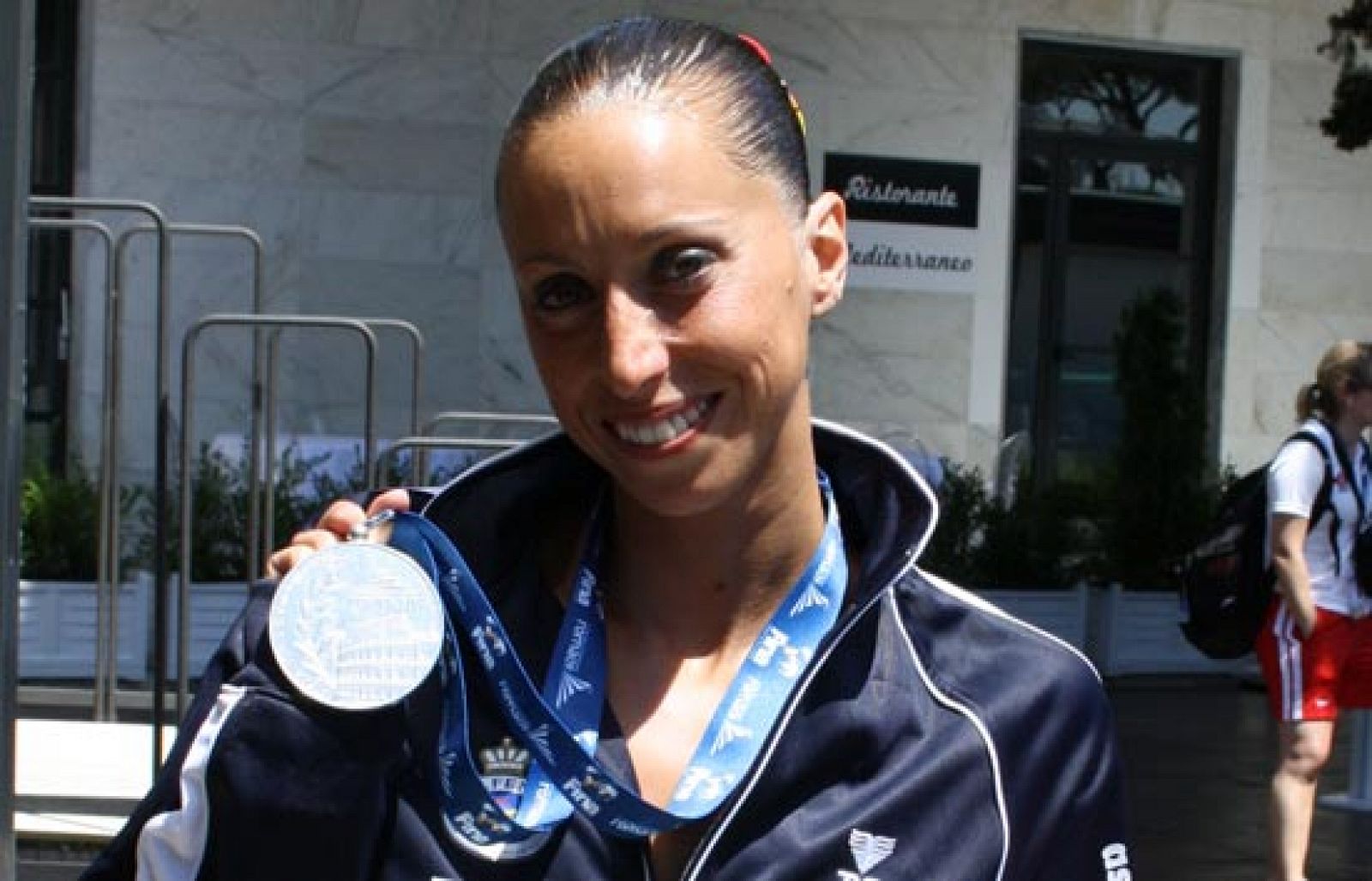 Gemma Mengual consige la plata el en ejercicio de rutina técnica del Mundial de Natación de Roma 09. (20/07/09). 