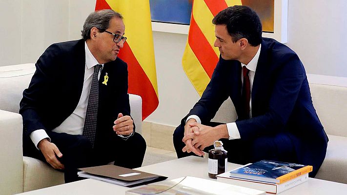 Telediario 1 - El Govern confirma contactos con Moncloa para la primera reunión entre Sánchez y Torra sobre Cataluña