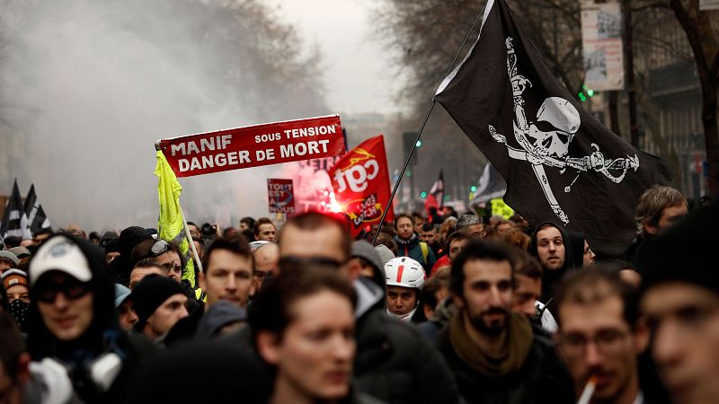 Protestas en Francia por la reforma de las pensiones de Macron
