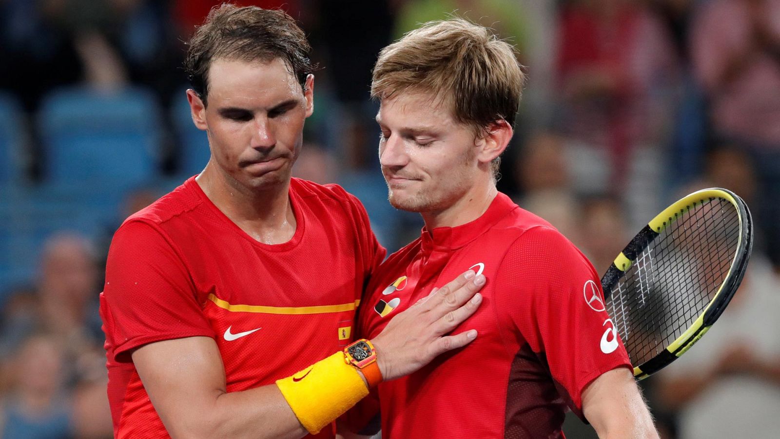 Nadal cae ante Goffin y España se jugara el pase a semis en el dobles