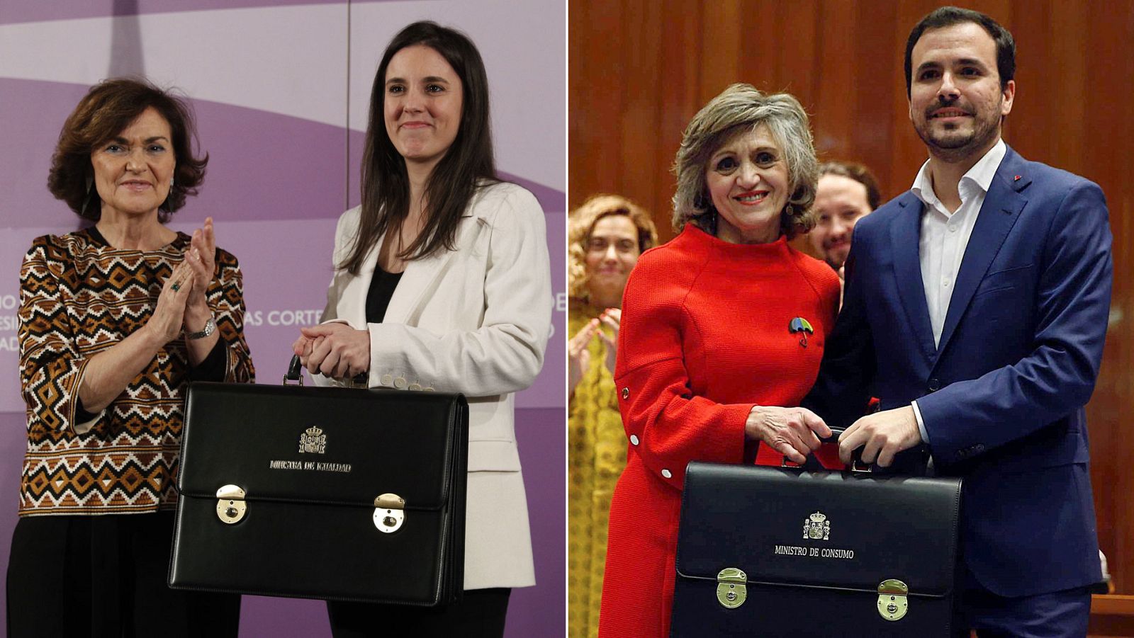 Irene Montero y Alberto Garzón toman posesión como ninistros de Igualdad y de Consumo