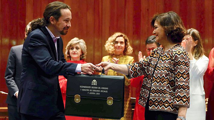 Telediario 1 - Calvo e Iglesias se comprometen a trabajar en equipo al frente del área política del Gobierno