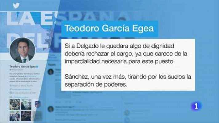 Telediario 1 - El PP cree que Delgado debería rechazar la designación al frente de la Fiscalía tras el pronunciamiento del Poder Judicial