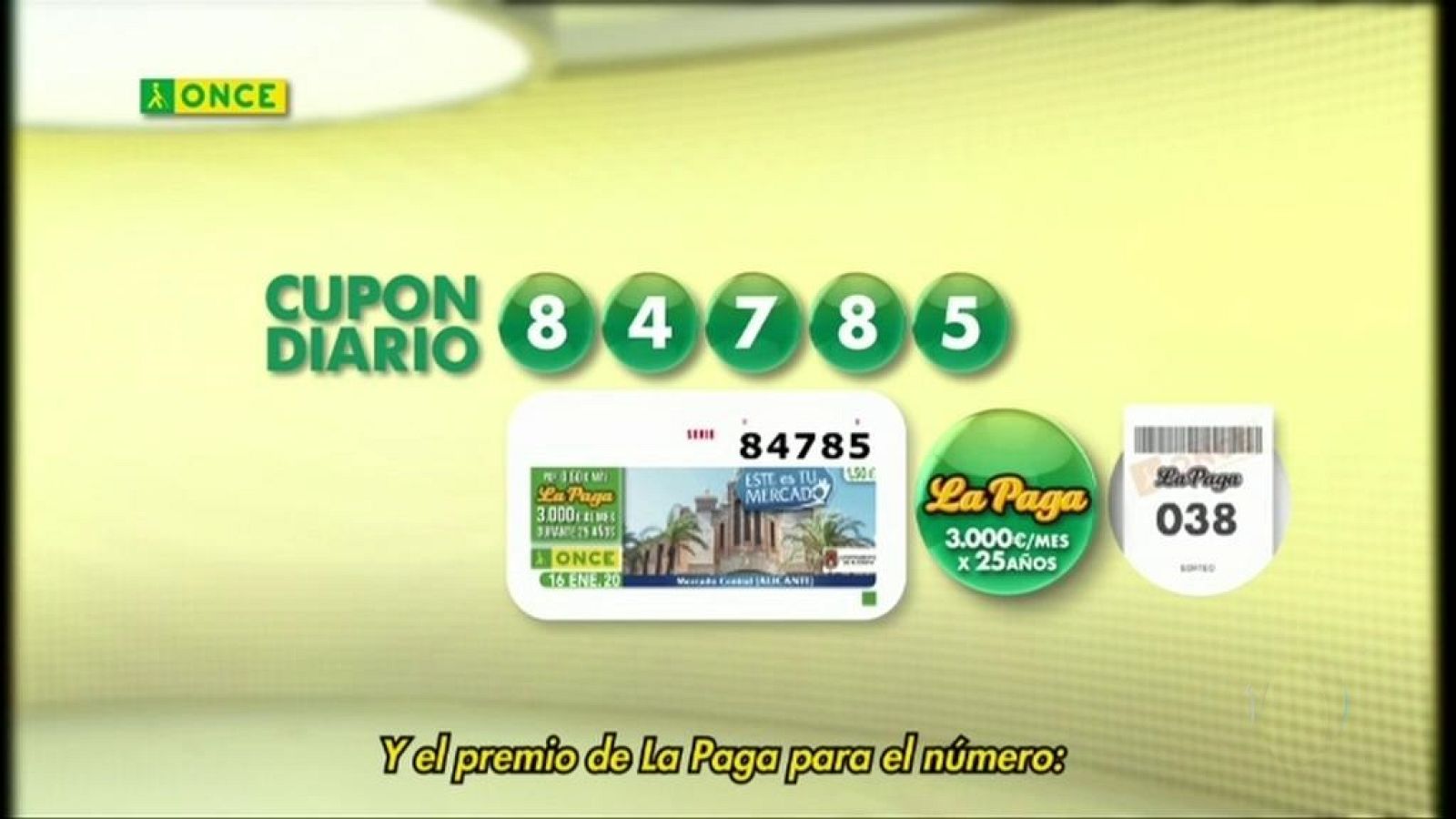 Sorteo ONCE - 16/01/20 - ver ahora