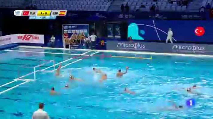 Telediario 1 - España golea a Turquía en el Europeo de waterpolo