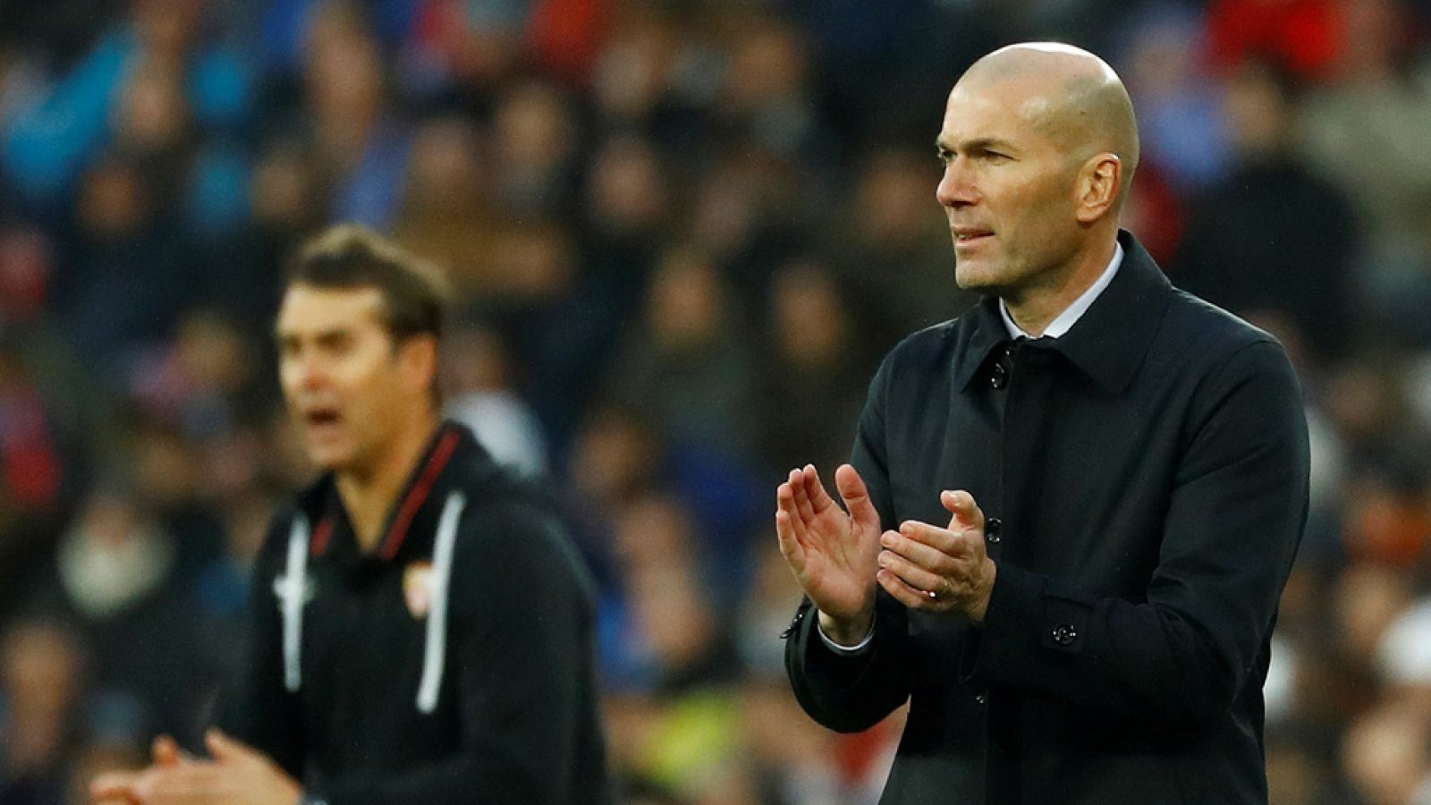 Lopetegui y Zidane difieren en el análisis del tanto anulado al Sevilla