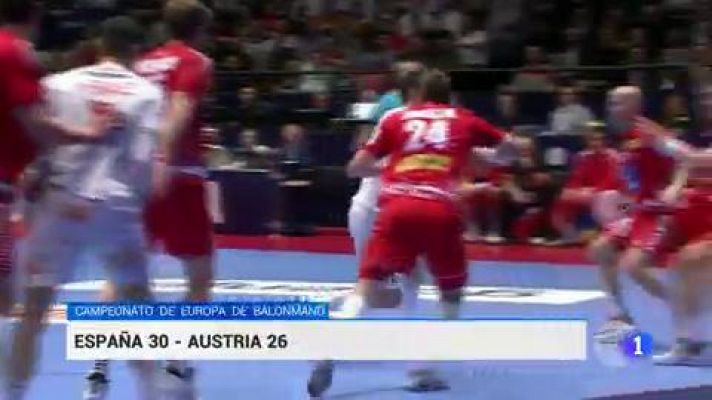 Telediario 1 - Los Hispanos se acercan a semifinales del Europeo tras vencer a Austria