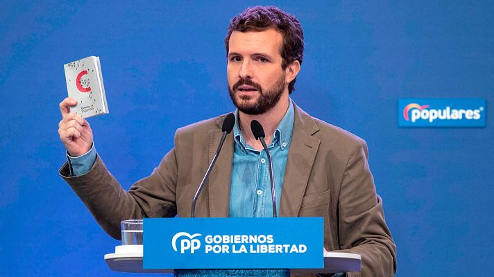 Telediario 1 - Casado acusa a Sánchez de utilizar 'el pin parental' como "cortina de humo" para "tapar" el nombramiento de Delgado