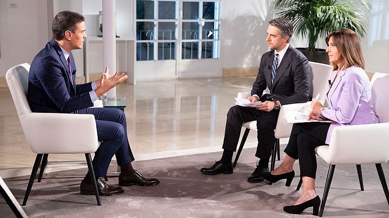 Entrevista al presidente Sánchez en el Telediario
