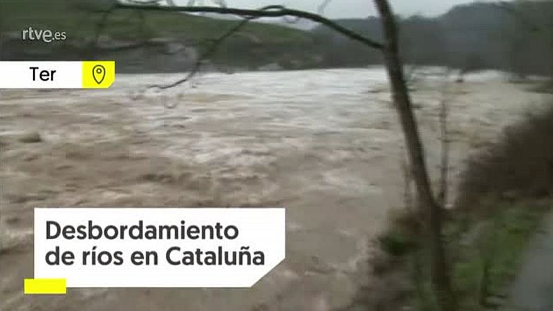 Los ríos Fluvià, Ter y Tordera, desbordados en Cataluña