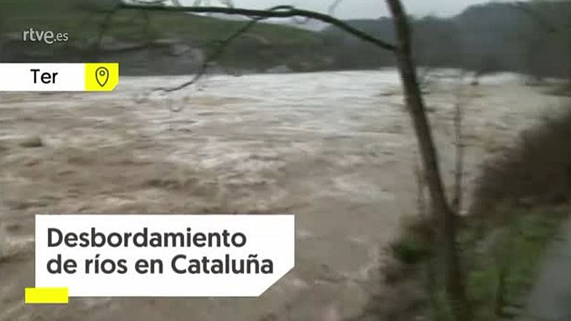 Los ríos Fluvià, Ter y Tordera, desbordados en Cataluña 