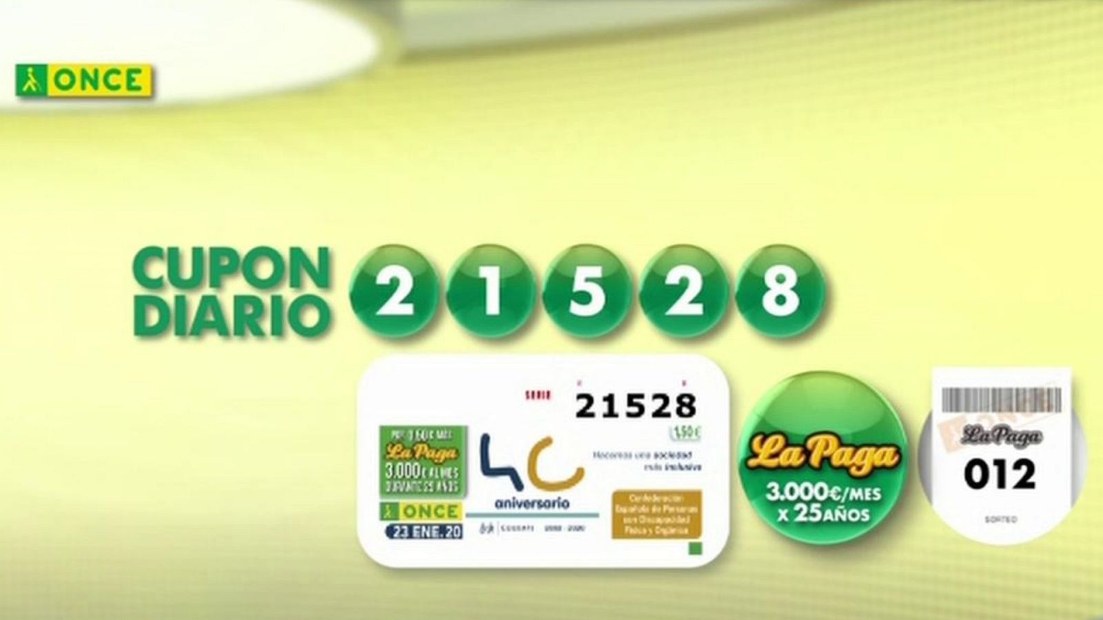 Sorteo ONCE - 23/01/20 - ver ahora