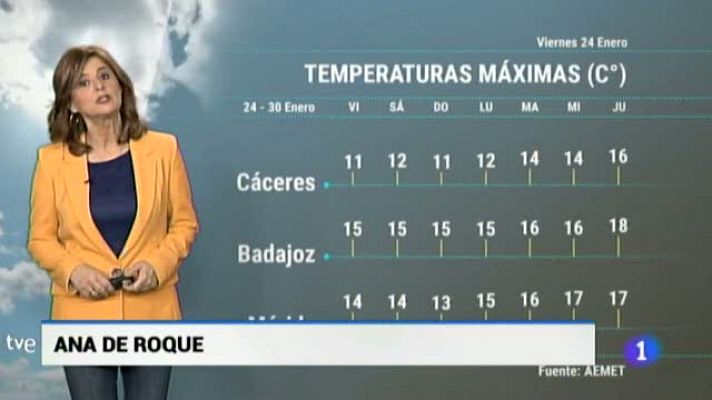 El tiempo en Extremadura - 24/01/20