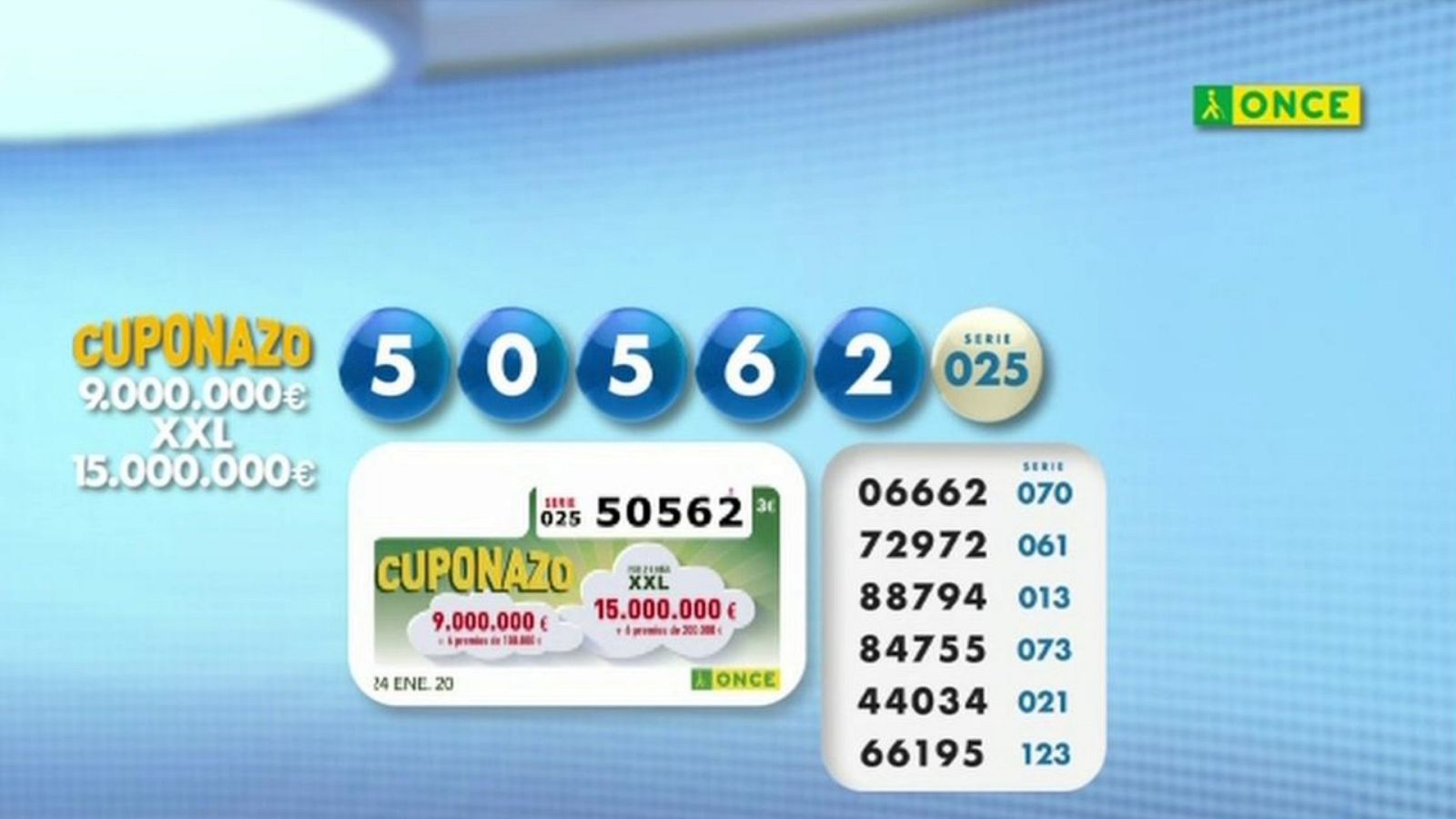 Sorteo ONCE - 24/01/20 - ver ahora