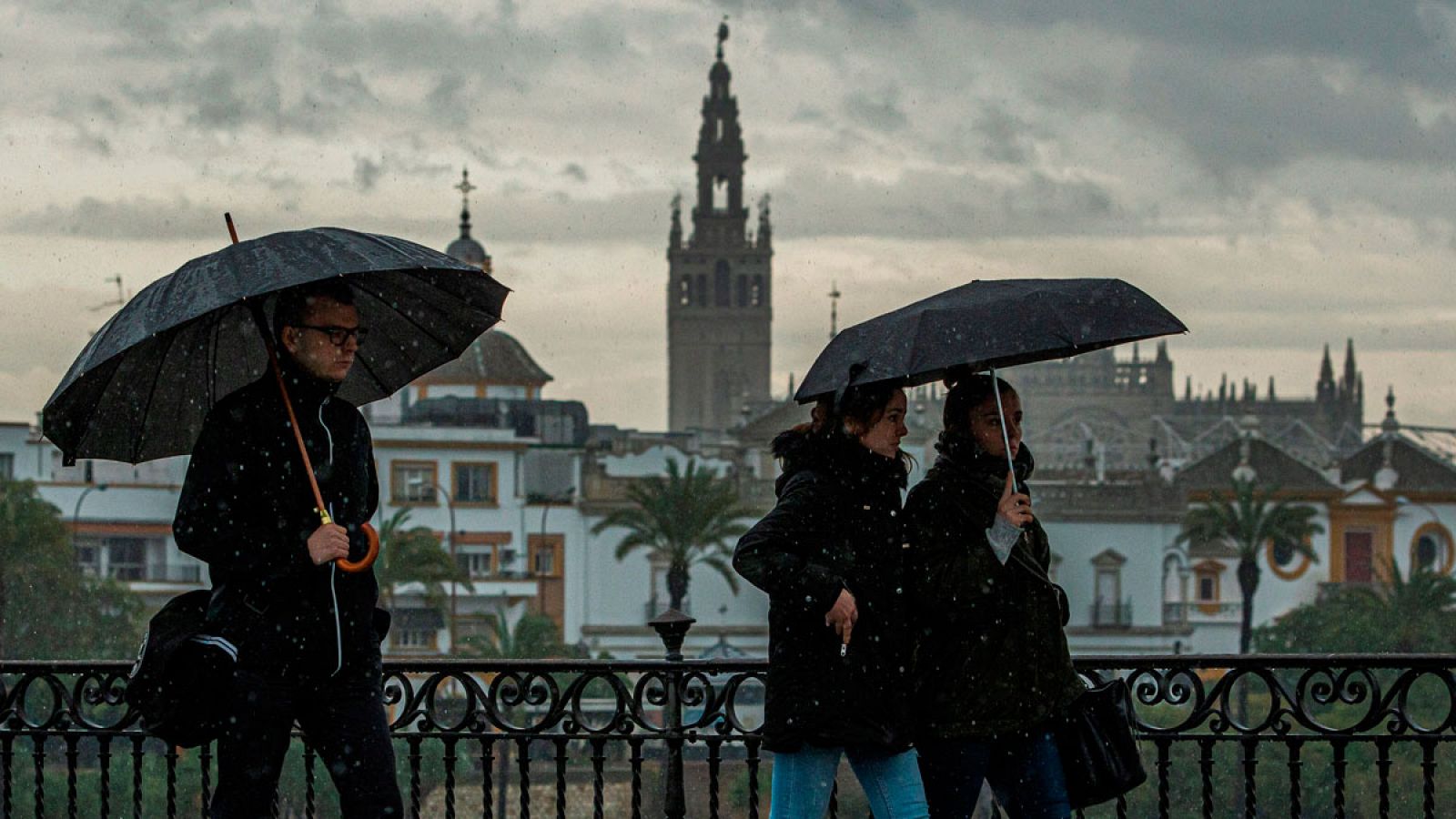 Lluvia fuerte en el tercio suroeste andaluz, sobre todo en Málaga