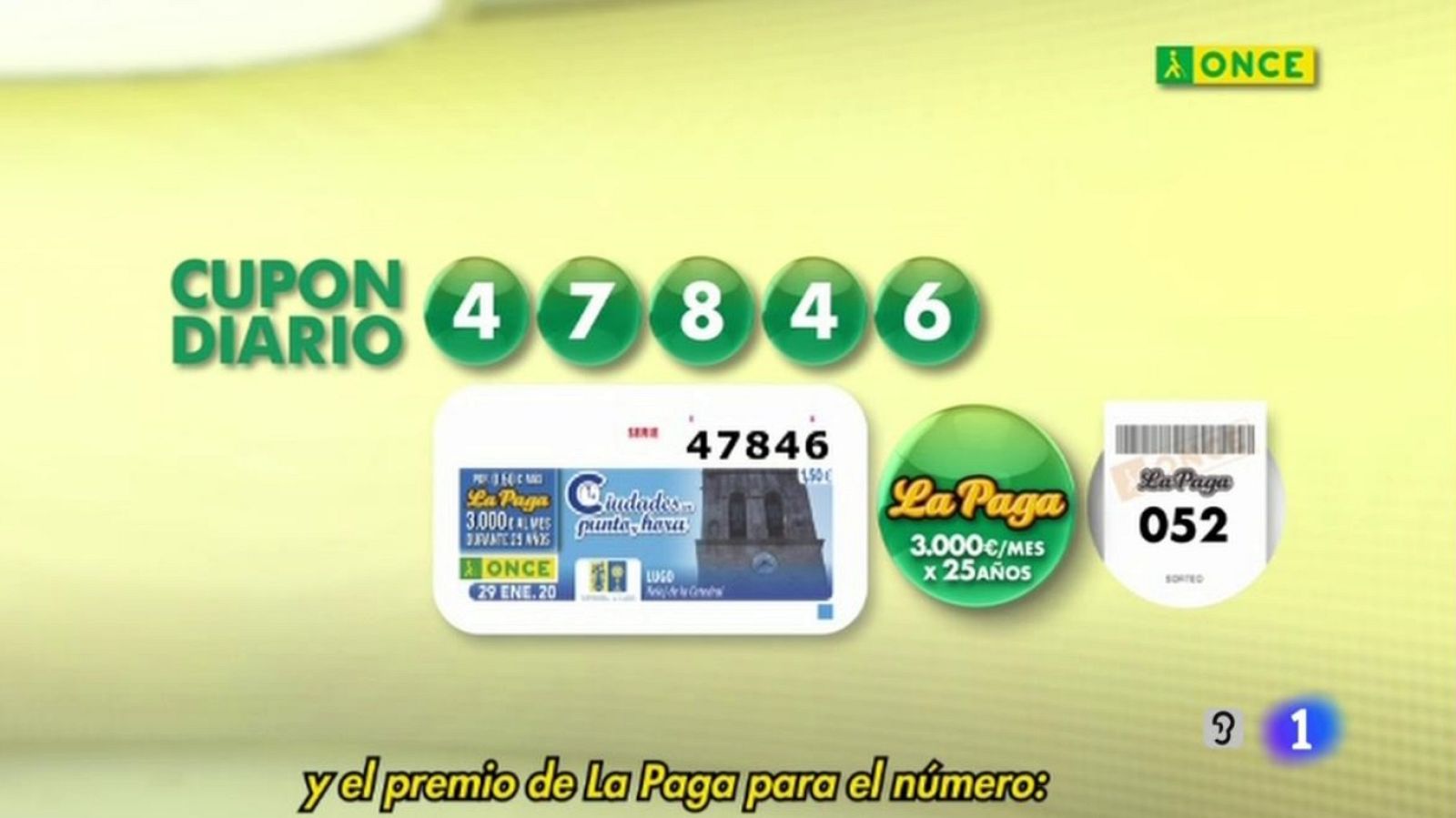Sorteo ONCE - 29/01/20 - ver ahora