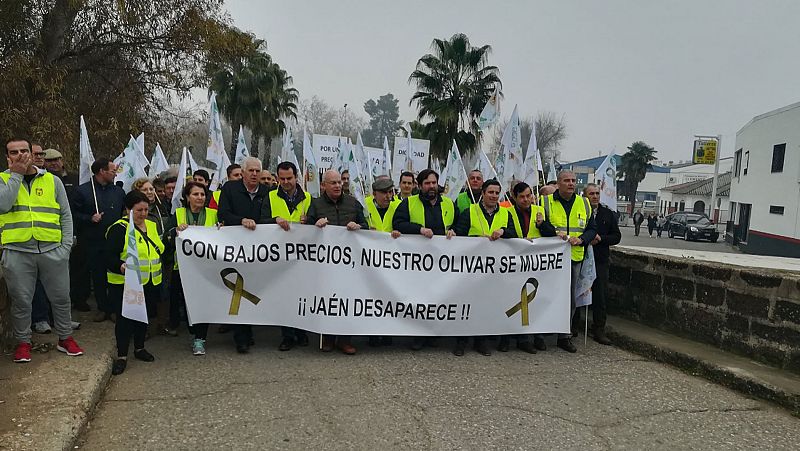 Cortes de carreteras por las protestas del olivar en Jaén