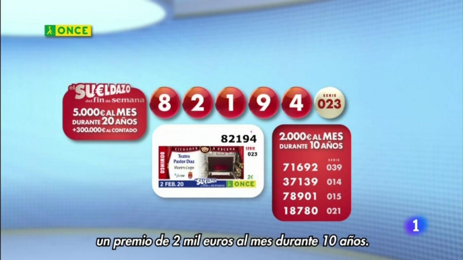 Sorteo ONCE - 02/02/20 - RTVE.es