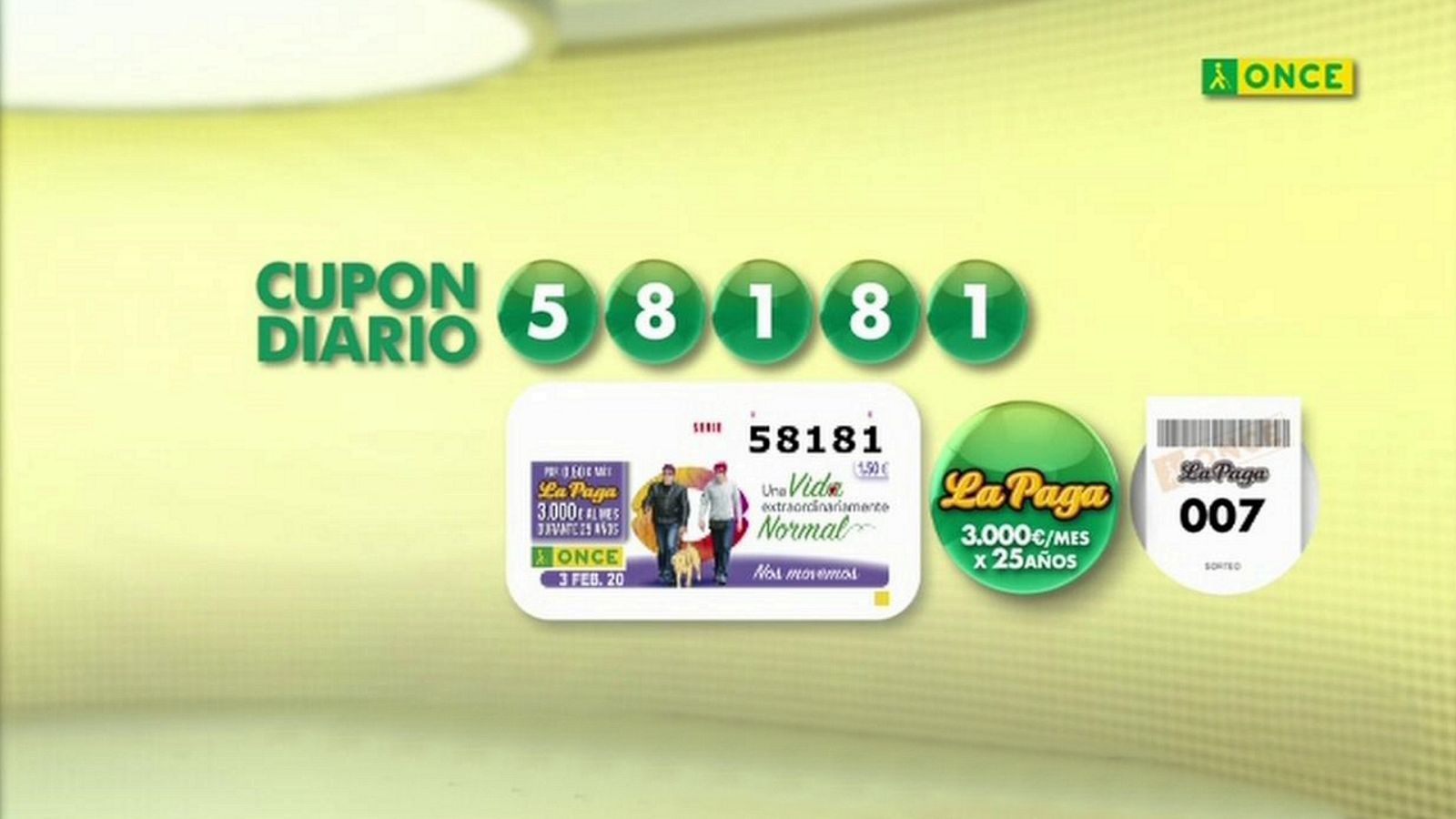 Sorteo ONCE - 03/02/20 - ver ahora