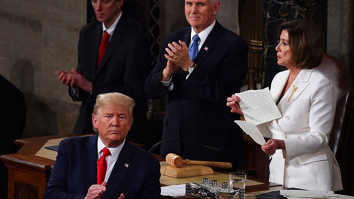 Telediario 1 - Trump obvia el 'impeachment' en su discurso ante el Congreso sobre el Estado de la Unión