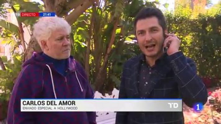 Telediario 1 - Almodóvar dice que 'Parásitos' parte como preferida para llevarse el Oscar pero recuerda la "maldición de ser el favorito"