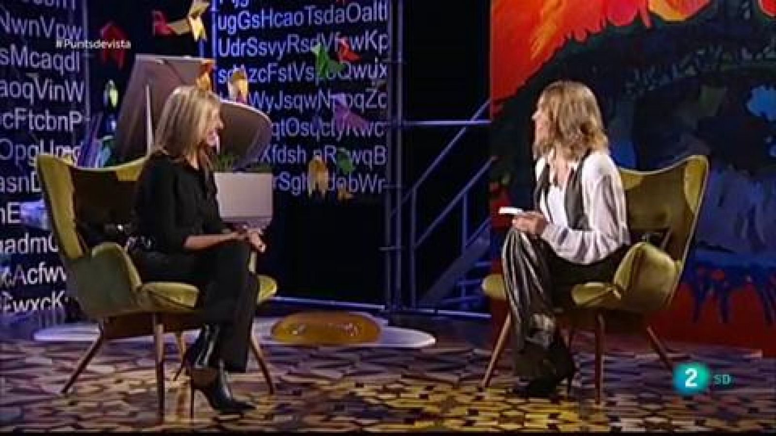 L'escriptora Marta Robles i l'actor Josep Maria Pou a Punts de vista