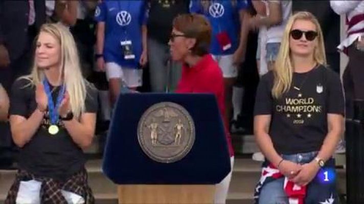 Telediario 1 - Entrenamiento de Alex Morgan, embarazada de siete meses