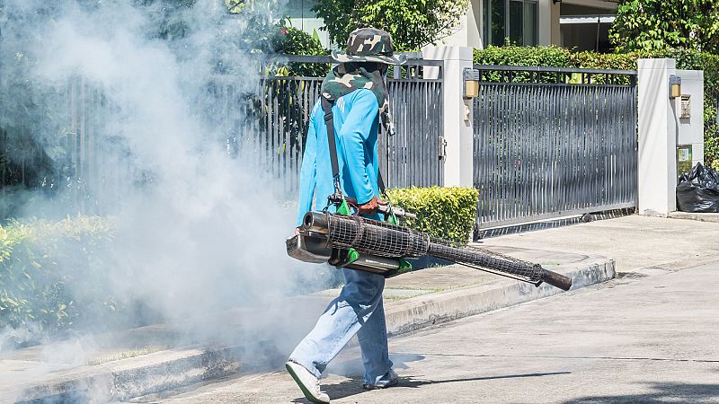 Cada día se fumigan contra el mosquito que porta el dengue más de medio centenar de viviendas en las comunas de Colombia