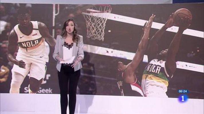 Telediario 1 - El novato Zion Williamson se supera con 31 puntos para ganar a los Blazers