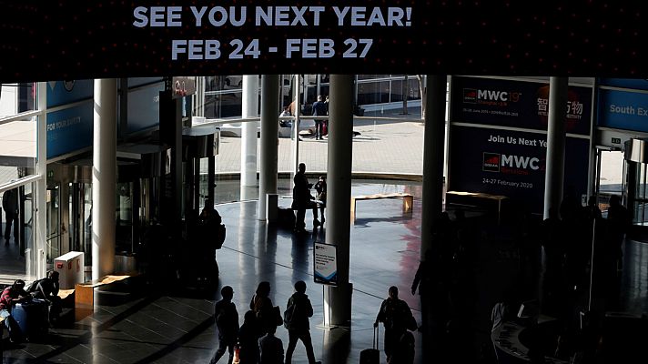 Telediario 1 - El coste de cancelar el MWC: 500 millones y 14.000 empleos