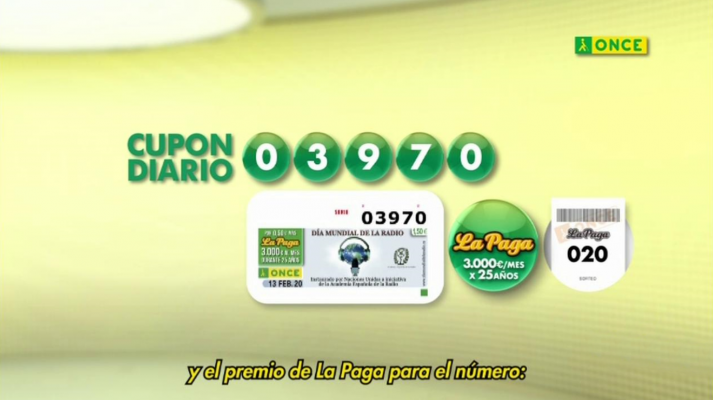 Sorteos ONCE - Sorteo ONCE - 13/02/20