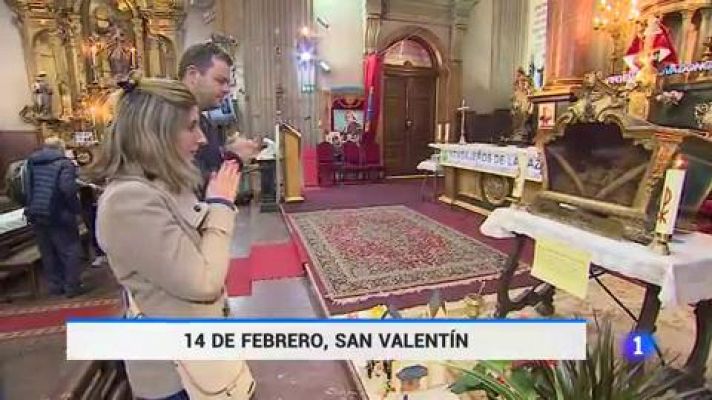 Telediario 1 - San Valentín, el santo de los enamorados, celebra su día