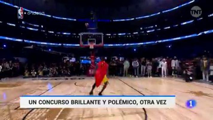 Telediario 1 - Derrick Jones Jr. gana el concurso de mates, en un ajustado duelo con Gordon