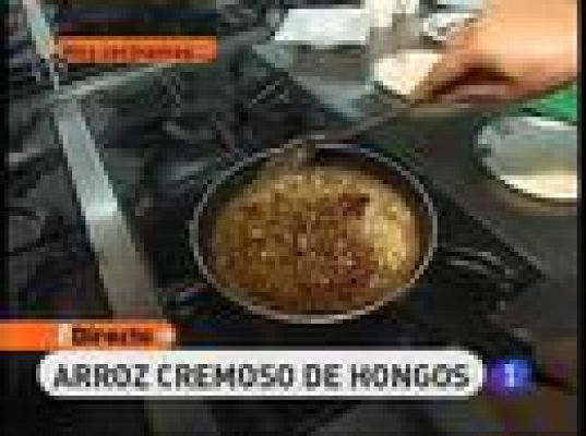 Arroz cremoso con hongos