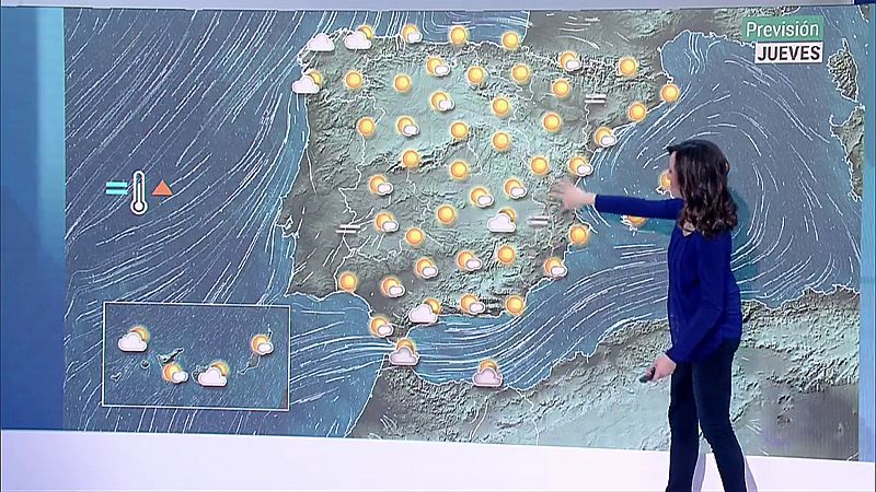 Tiempo muy estable en todo el país con temperaturas diurnas en ascenso solo en la mitad noreste peninsular