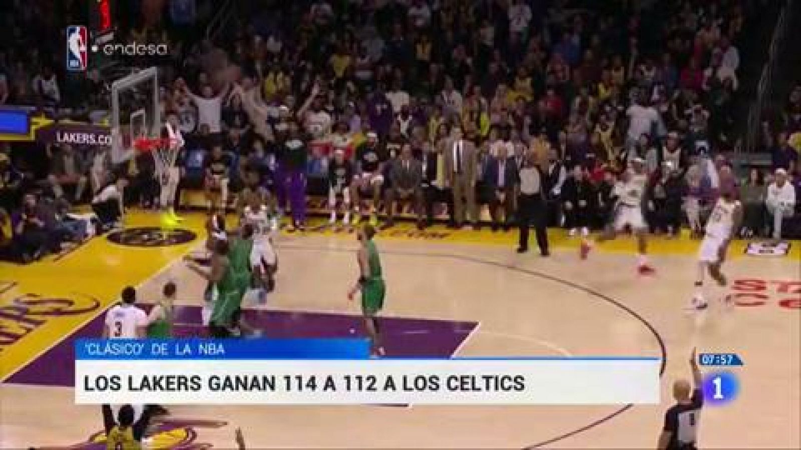 Telediario 1: Los Lakers derrotan a los Celtics | RTVE Play