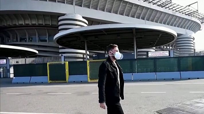 Telediario 1 - El deporte en Italia, en alerta por el coronavirus