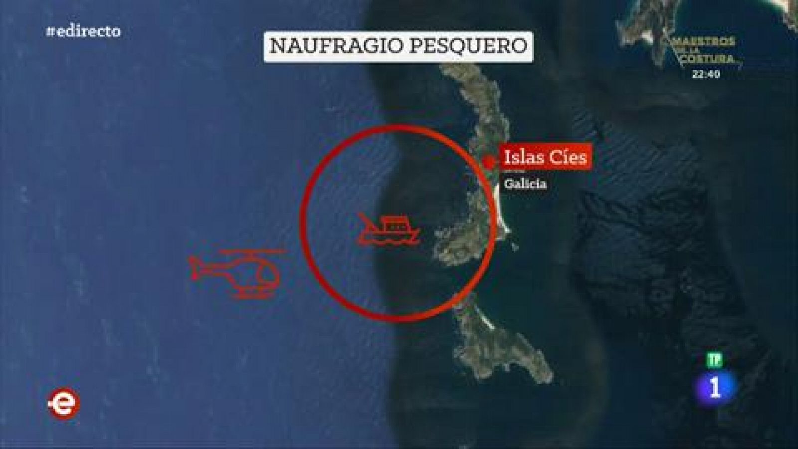 España Directo - Encuentran un cuerpo en la zona del naufragio de un pesquero en Cíes y buscan al otro tripulante