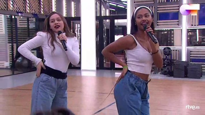 OT 2020 - Nia y Eva cantan "Don't Start Now" 1r pase de micros