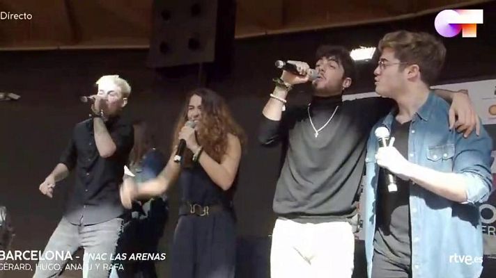 OT 2020 - Cantan el "Díselo a la vida" en las firmas de Barcelona