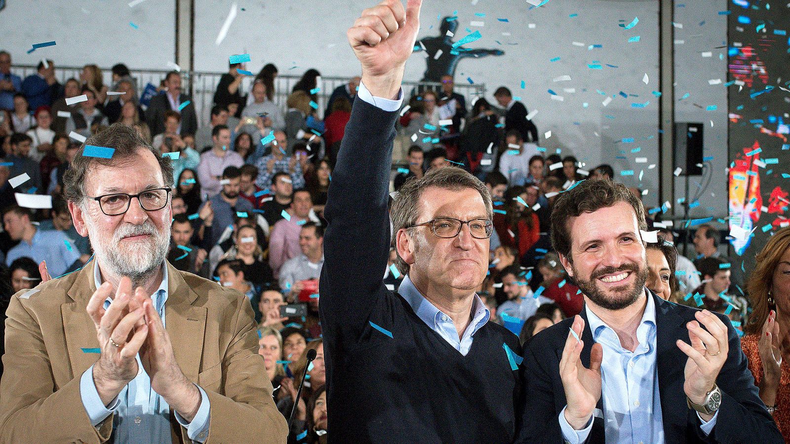 Elecciones gallegas | Casado y Rajoy arropan a Feijóo en la precampaña - RTVE.es