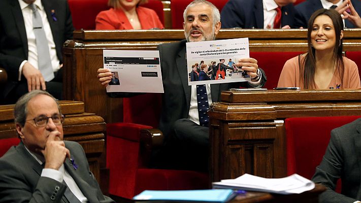 Informativo 24h - Torra reprocha a Torrent su inacción cuando Cs le ha llamado "okupa" durante una sesión bronca en el Parlament