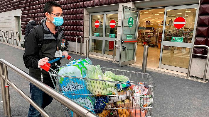 Telediario 1 - Ciudades vacías en el norte de Italia por el coronavirus